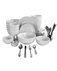 Gibson All U Need 60 Piece Ceramic Dinnerware Combo Set with Drinkware and Flatware