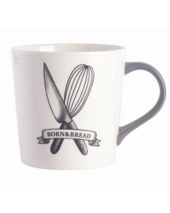 Babish 17 Ounce Fine Ceramic Born & Bread Mug in White